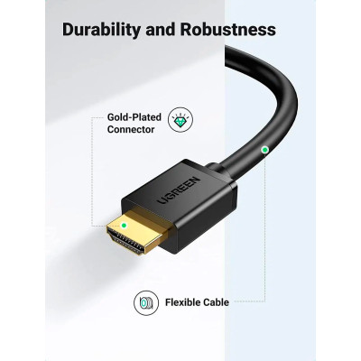 Кабель мультимедийный HDMI M to DVI M 1.5m HD106 black Ugreen (11150) Винница - изображение 3