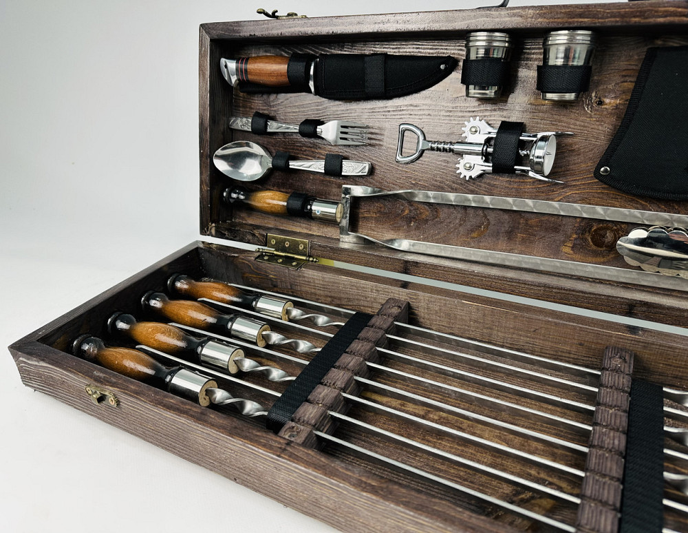 Подарунковий набір шампурів у дерев'яному кейсі ГРИЛЬ HAPPY DAYS Тернопіль - фото 3