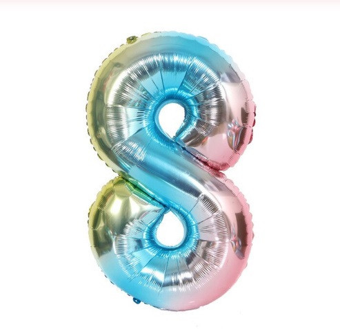 Шарик цифра 8 фольгированная 32 дюйма разноцветный Киев - изображение 1