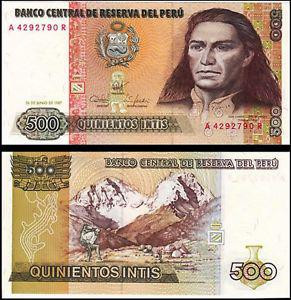 Перу/Peru 500 Intis 1987 Pick 134b UNC Полтава - фото 1