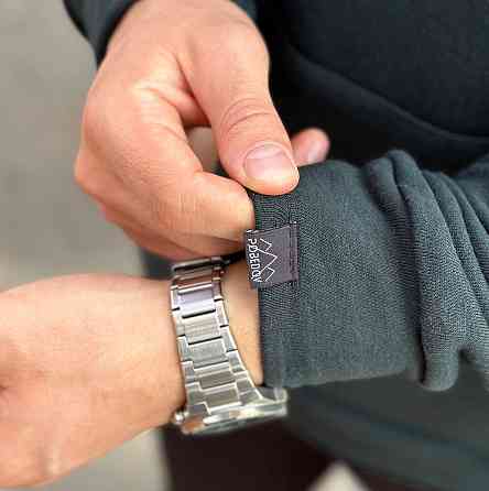 Осіннє чоловіче худі з капюшоном Pobedov 001 (трьохнитка) темно-зелене Київ