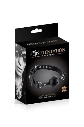Кляп Fetish Tentation Premium Leather gag with stiff ball Львів