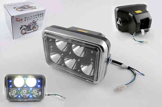 Фара світлодіодна прямокутна (кріплення 165mm, блакитне підсвічування, пластик) Мукачево