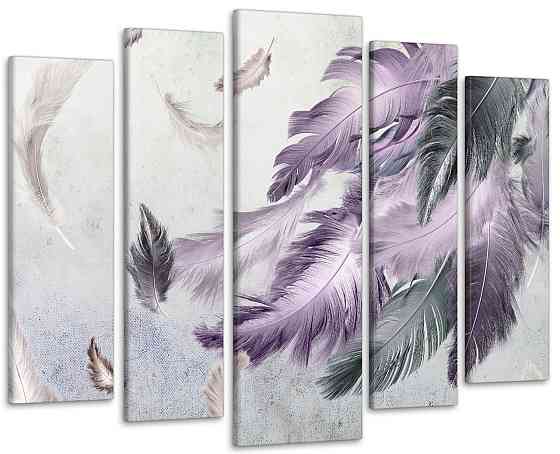 Модульна картина у вітальню / спальню Пір'я Art-482_5 ( 80х118см ) Київ