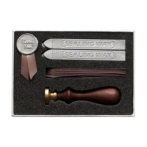 Печать для сургуча с деревянной ручкой, 2 свечи, ленты, клише Thank You Винница - изображение 1