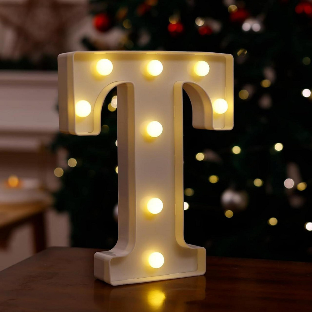 Буква с подсветкой T объемная маленькая 21 на 17 см белый Киев - изображение 2