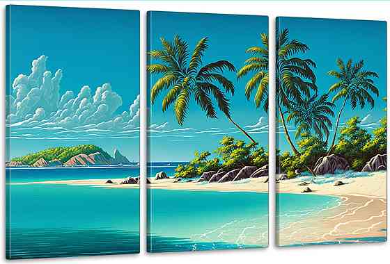 Модульна картина у вітальню/ спальню   Пляж      ART-163_3A 100х150 см Київ