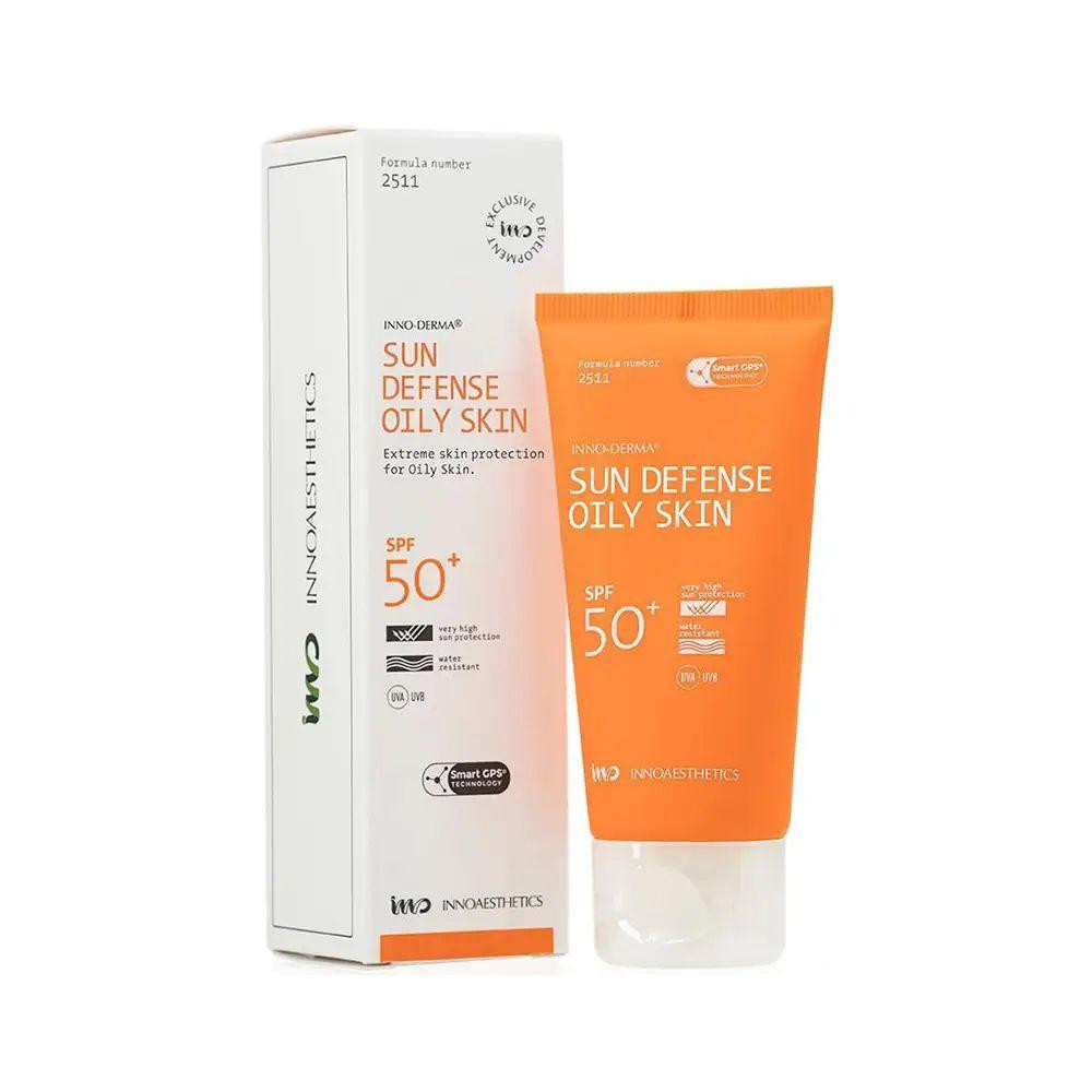 Сонцезахисний матуючий крем для жирної шкіри SUN DEFENSE OILY SKIN SPF 50+ Innoaesthetics, 60 г Дніпро - фото 1