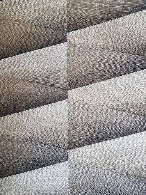 Шпалери вінілові на флізелін Rasch Composition 0,53х10 геометрія смуги фігури коричневі, бежеві металік 3д Київ - фото 3