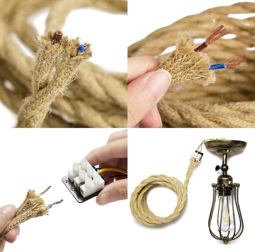 Провід обплетений мотузкою для освітлення GreenSun 10м Луцьк - фото 1