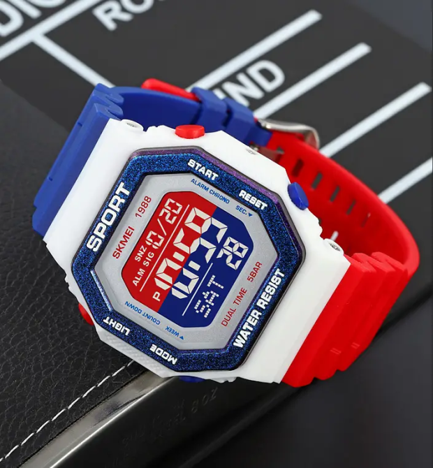 Чоловічий спортивний годинник Skmei 1988 (Червоно-біло-синій) Вінниця - фото 6