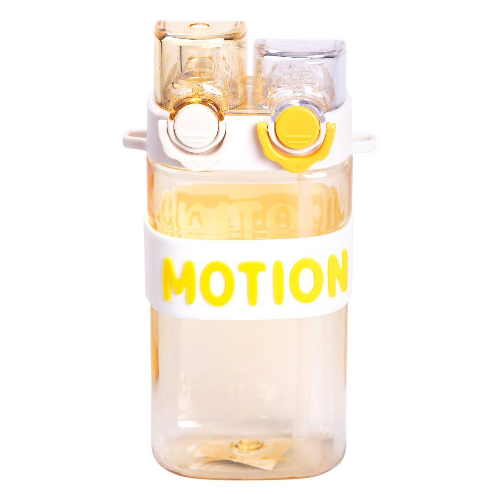 Спортивна пляшка для води 550 мл з трубочкою, жовта Київ - фото 2