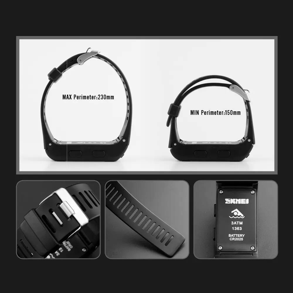 Часы наручные спортивные Skmei 1363 3D Pedometer Черный Киев - изображение 7
