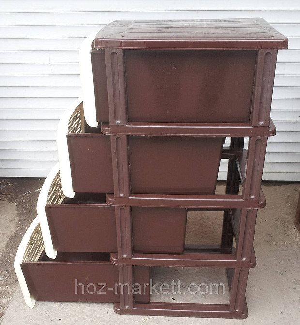 Пластиковый комод большой сетка бежево-коричневый 93х40х52 см Харьков - изображение 4