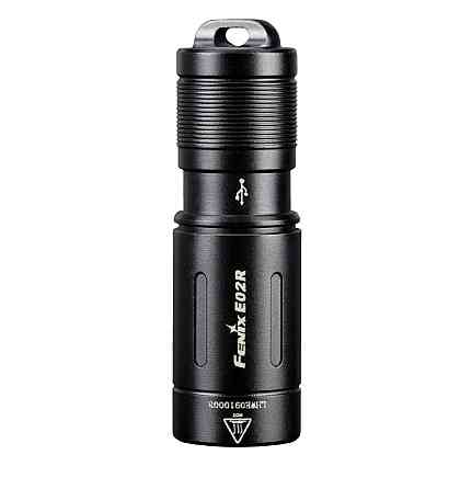 Ручний міні ліхтарик Fenix E02R 200лм Micro USB (Чорний) Вінниця
