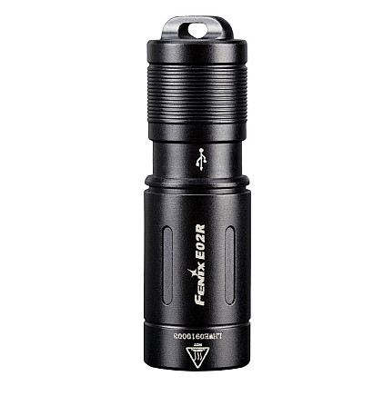 Ручний міні ліхтарик Fenix E02R 200лм Micro USB (Чорний) Вінниця - фото 1