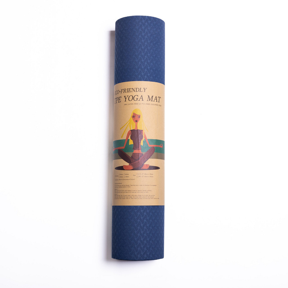 Нескользящий коврик для йоги, синий 173×58 см Киев - изображение 2