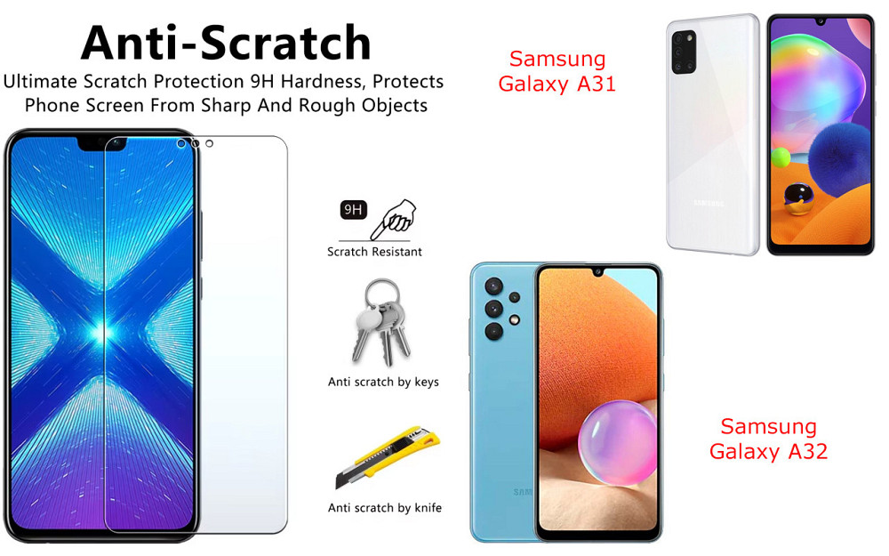 Защитное стекло NeoGlass для Samsung Galaxy A31, Galaxy A32 – ультрапрозрачное и устойчивое Киев - изображение 1