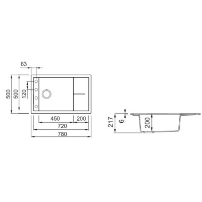Мийка кухонна Elleci UNICO 305 nero 40 Вінниця - фото 2