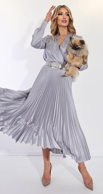 Костюм зі спідницею гофре із шовку (42) Київ - фото 1