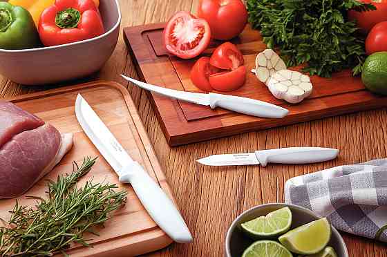 Набір ножів Tramontina Plenus light grey, 3 предмети (6740820) Київ