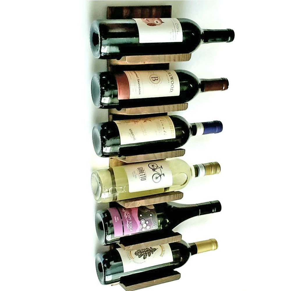 Настінна винна полиця "Тахара 6" сепія Миколаїв - фото 1