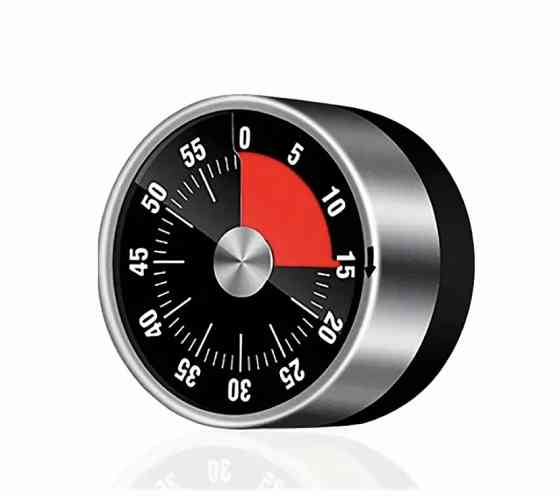 Таймер механічний для кухні зворотній відлік на магніті чорний Київ