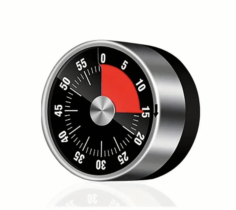 Таймер механічний для кухні зворотній відлік на магніті чорний Київ - фото 2