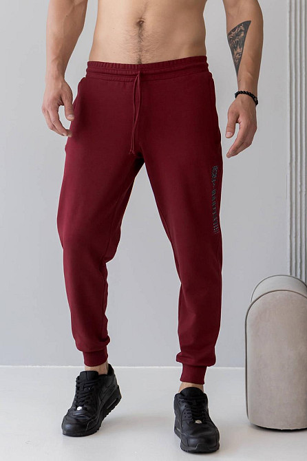 Штани джогери чоловічі TotalFit EM1 XL, Бордовий Київ - фото 3