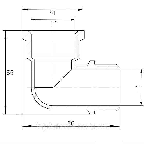 Уголок 1″ВН никелированный NL553S OPTIMUM Черновцы