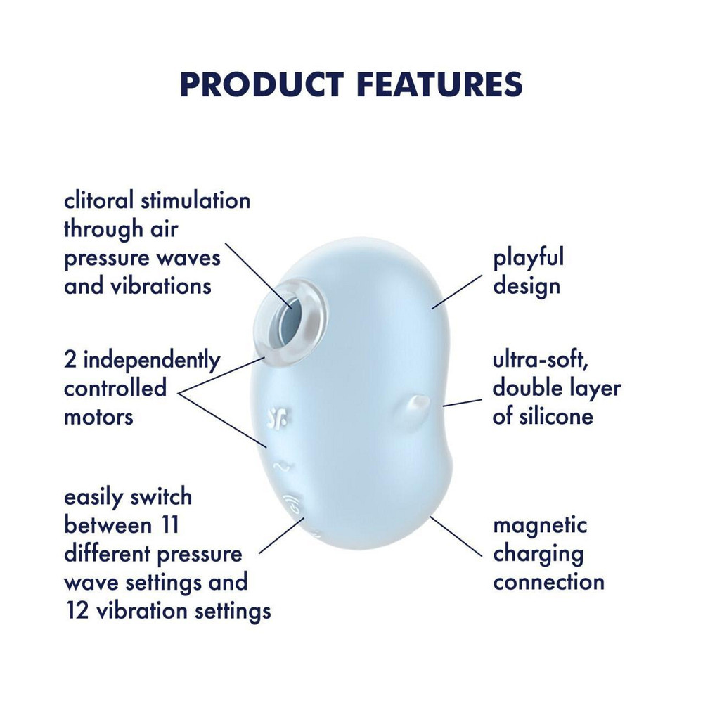 Вакуумный клиторальный стимулятор с вибрацией Satisfyer Cutie Ghost Blue Sex Aura Киев - изображение 3