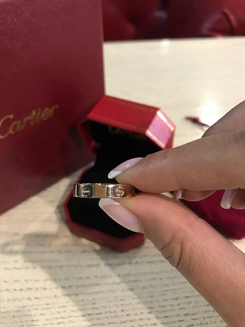 Cartier LOVE кільце в рожевому золоті тоненьке / Cartier кільце тонка Одеса - фото 1