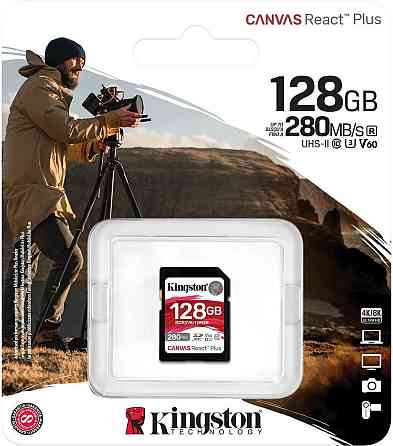 Картка пам'яті SDHC 128 GB UHS-II/U3 Class 10 Kingston Canvas React Plus V60 SD R280/W100MB/s (SDR2V6/128GB) Харків