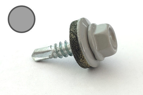 Саморіз покрівельний 4,8*19 DIN 7504K RAL 9006 для металу (пач 50 шт.) (колір — біло-алюмінієвий) APRO Рівне - фото 1