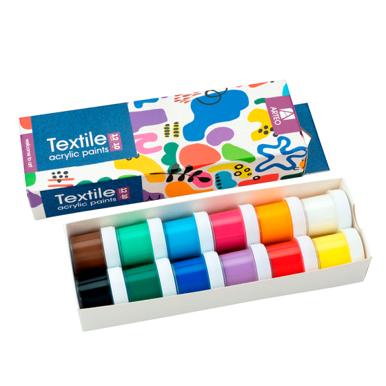 Набір акрилових фарб для розпису тканин Colors 12×10мл Arteo Київ