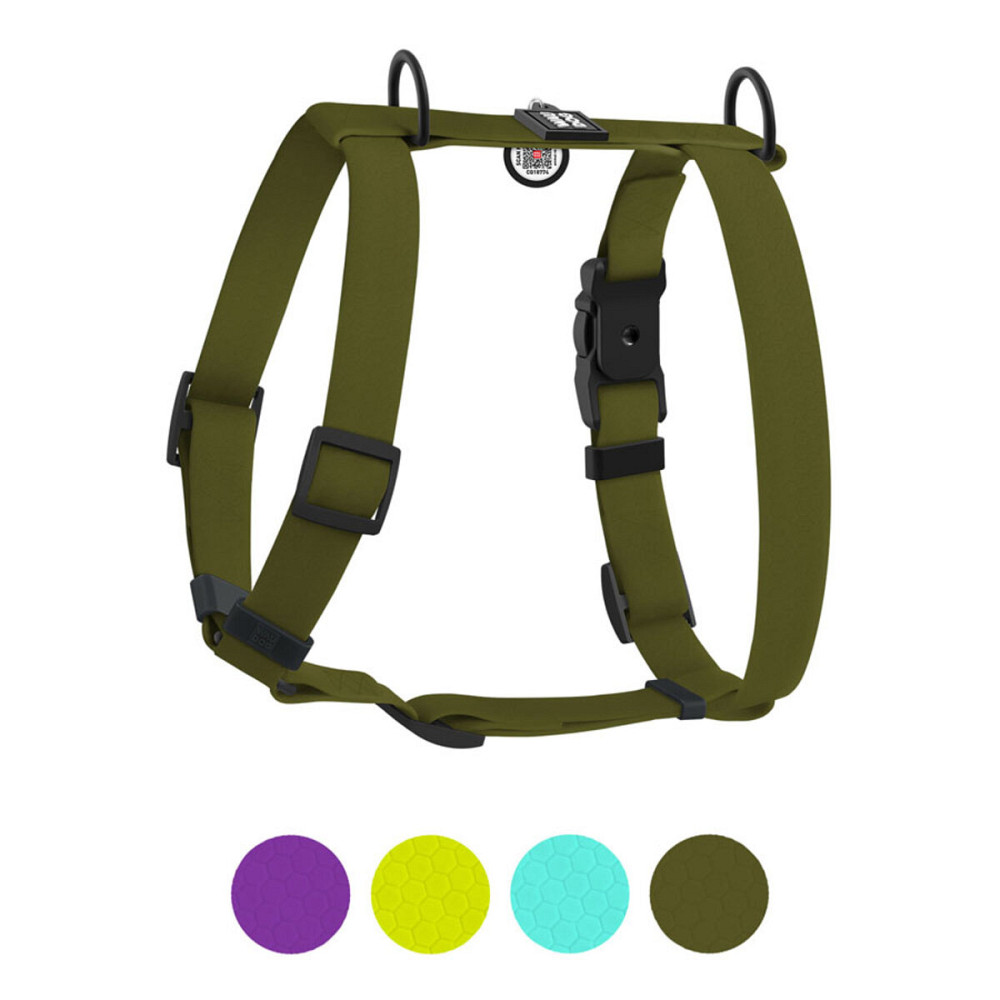 Шлей для собак водостойкий анатомический Н-образный WAUDOG Magnet с QR-паспортом, магнитная пряжка-фастекс, L, Ш 25 мм, А 50-85 см, В 61-100 см, хаки Киев - изображение 1