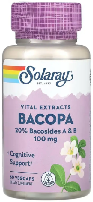 Экстракт бакопы Solaray Bacopa 100mg 60 раст капс Киев - изображение 1