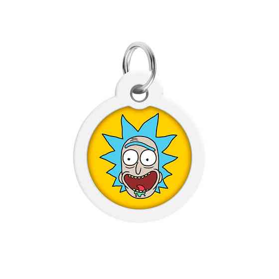 Адресник для собак і котів металевий WAUDOG Smart ID з QR-паспортом, малюнок "Рік і Морті 3", круг, Д 25 Вінниця