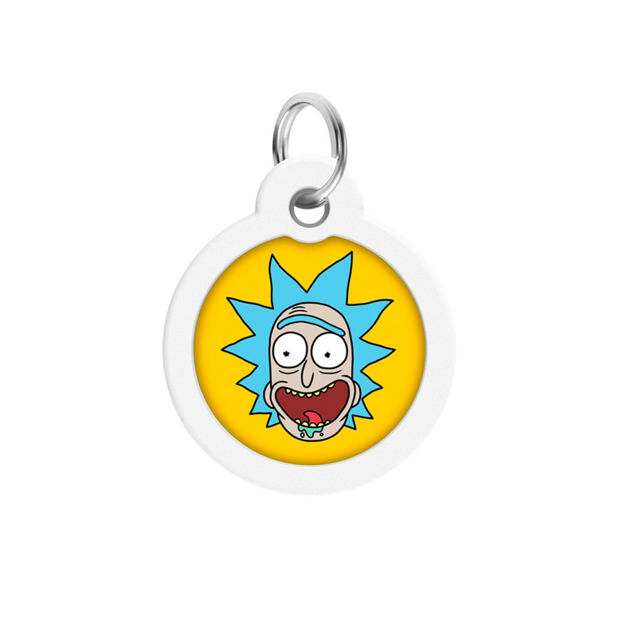 Адресник для собак і котів металевий WAUDOG Smart ID з QR-паспортом, малюнок "Рік і Морті 3", круг, Д 25 Вінниця - фото 2