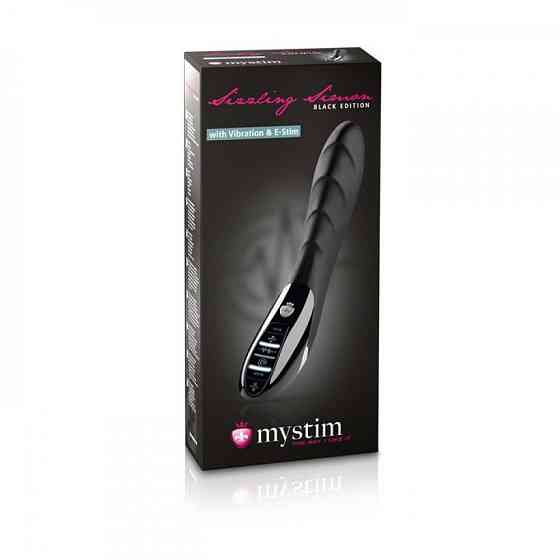 Вибратор ребристый Mystim Sizzling Simon с электростимуляцией, черный Sex Aura Киев