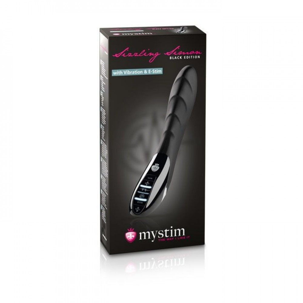Вибратор ребристый Mystim Sizzling Simon с электростимуляцией, черный Sex Aura Киев - изображение 6