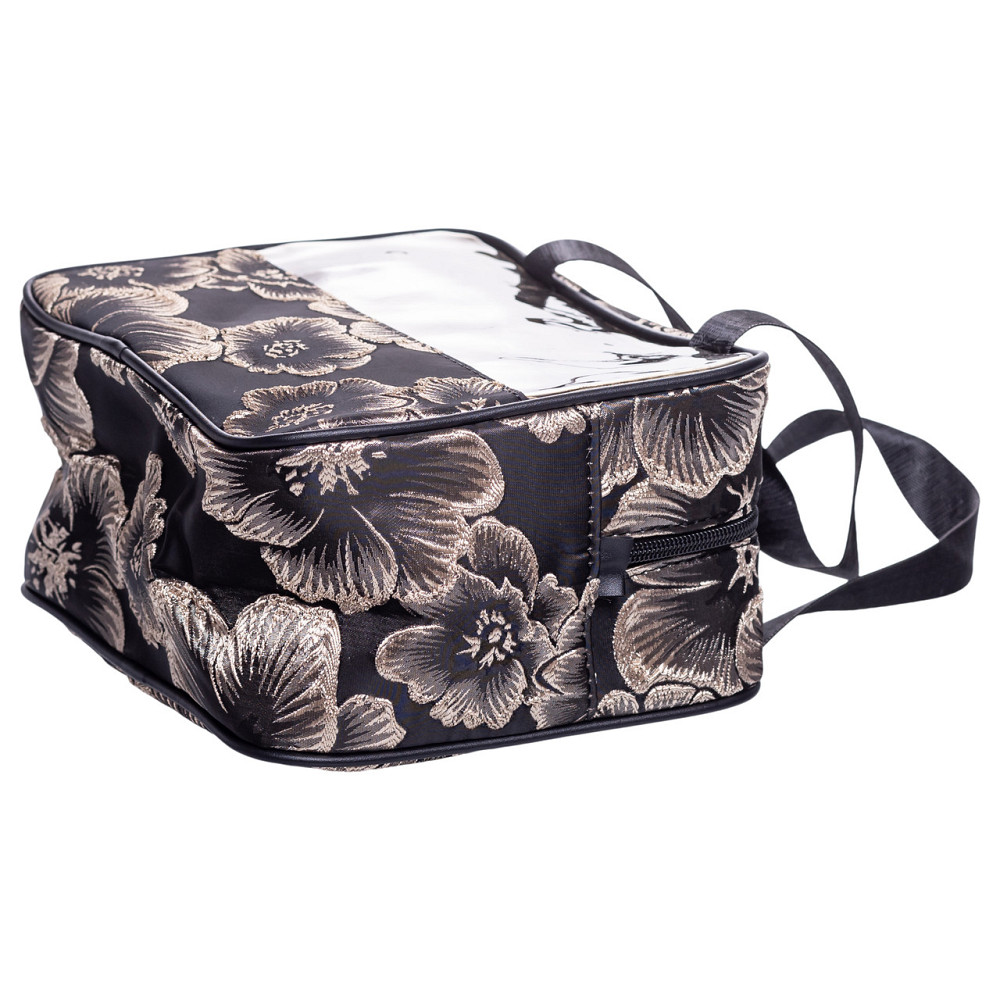 Набір прозорих жіночих косметичок для дому 2 (шт) дорожня косметичка в сумку для косметики, макіяжу, ліків, пензлів Чорний HP-16-1KB Коломия - фото 7