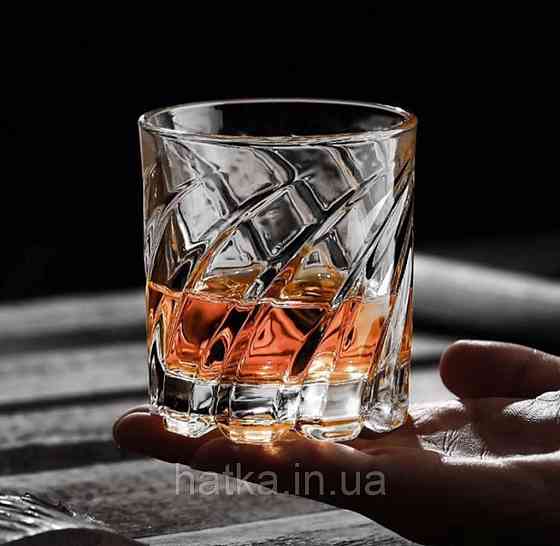 Набір склянок для віскі OLens "Хвиля" ОБЕРТАЮТСЯ  280 мл 6 шт. прозоре скло для дому та ресторанів 102-476 Київ