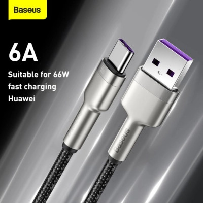 Дата кабель USB 2.0 AM to USB-C 1.0m Cafule Metal 66W black Baseus (CAKF000101) Вінниця - фото 5