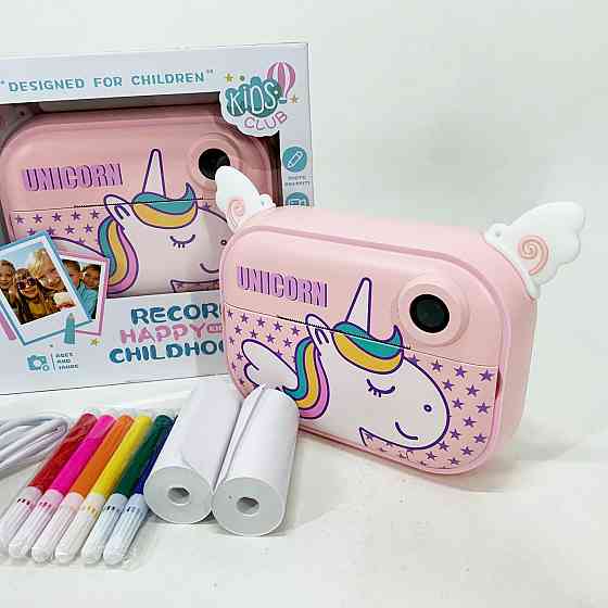 Дитяча цифрова камера з миттєвим друком YT008 PINK, Фотоапарати миттєвого друку, Маленький фотоапарат RF-59 Івано-Франківськ