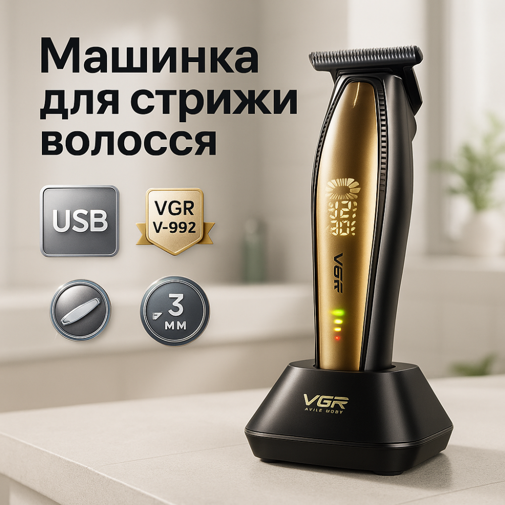 Отличная машинка для стрижки волос VGR, Машинка для стрижки волос и бритья, Триммер беспроводной NK-44 Львов - изображение 15