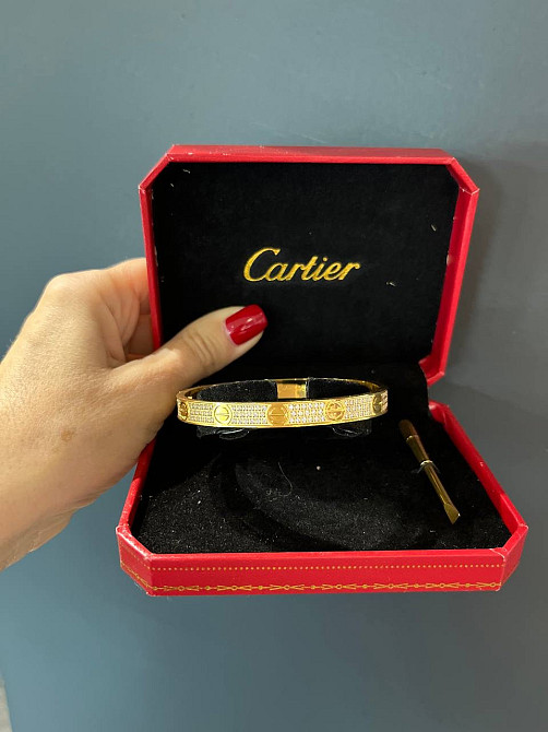 Cartier браслет у цирконах позолота 18 К Одеса - фото 2