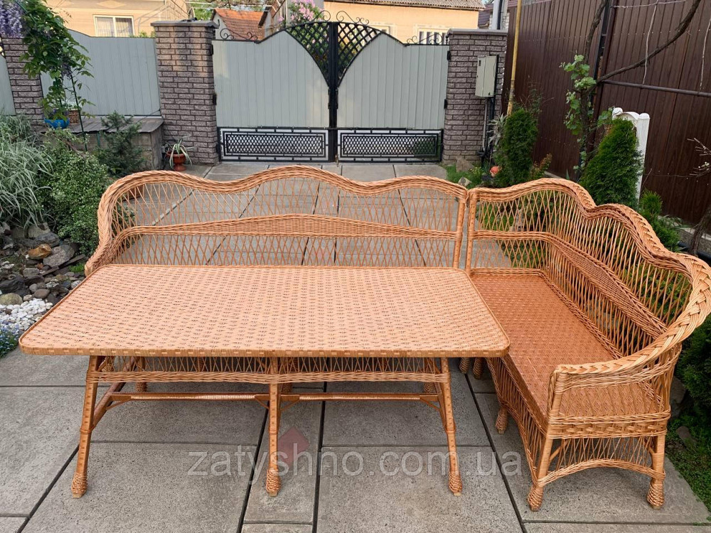 Плетені меблі з куточком із лози Київ - фото 3