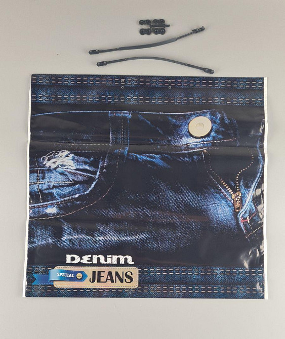 Пакет-сумка 45х43 з пластиковою ручкою  "Деним "   (10 шт) Харків - фото 2