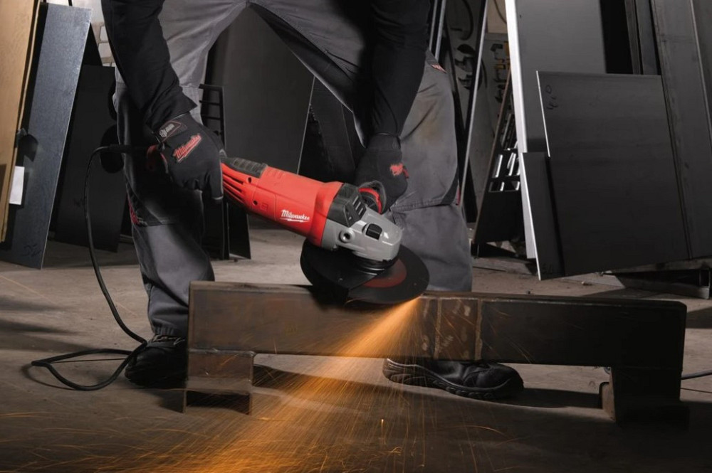 Шліфмашина кутова MILWAUKEE, AGV 22-180 E, 2200Вт, діаметр 180мм (захисний кожух, антивібраційна рукоять, опорна та притискна га Одеса - фото 3